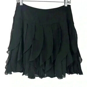 H&M Women's Black Ruffle Mini Skirt Size 8‎ Casual